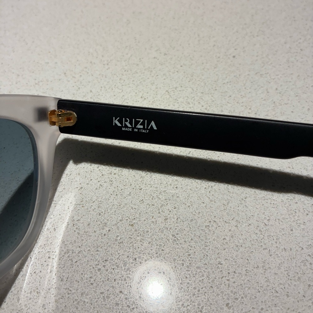 Men's Krizia Black & Frosted/Clear Frame Sunglasses - Picture 2 of 9